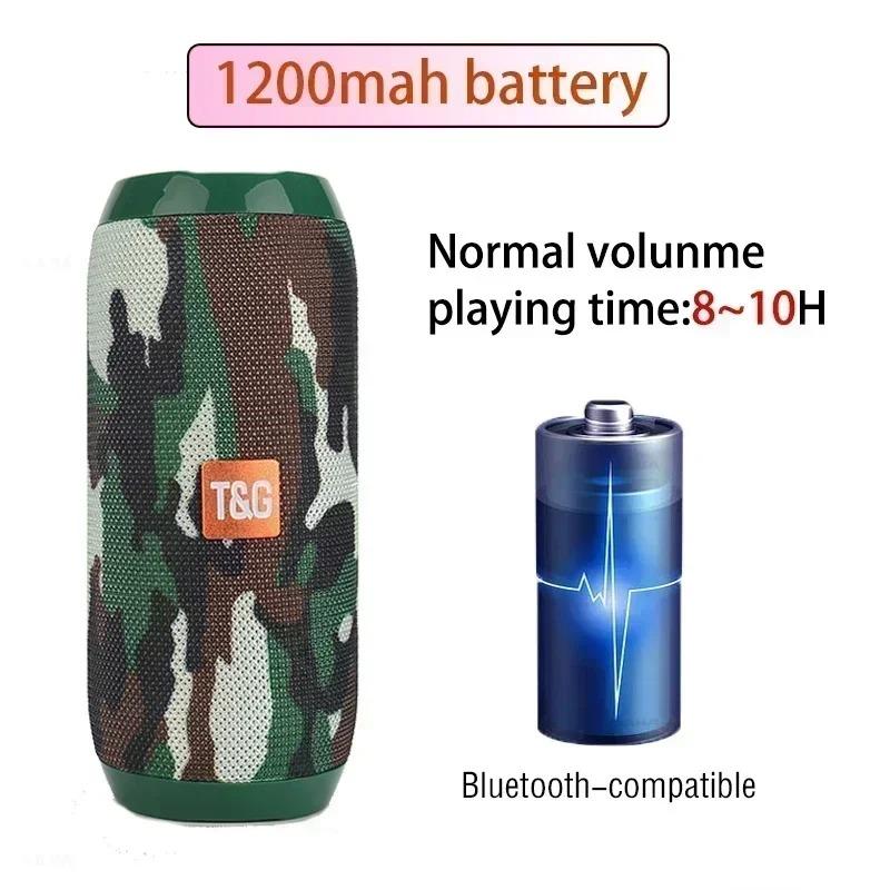 Portable Speaker Wireless Bluetooth-compatible Subwoofer Outdoor Waterproof Loudspeaker Stereo Surround Support FM RadioTF Audio Button Cable