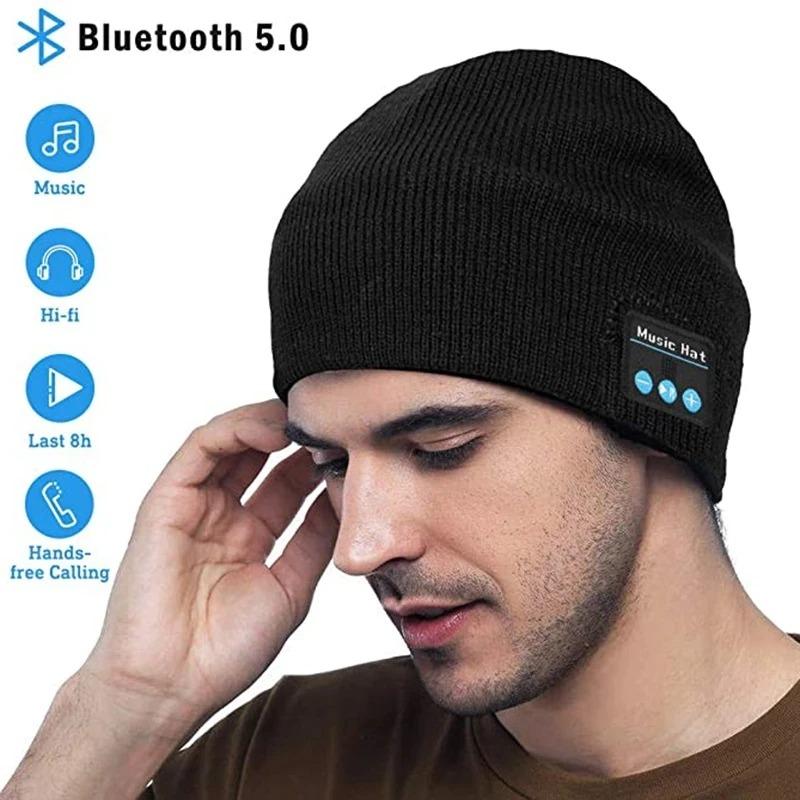 Bluetooth Headphone Wireless Smart Cap Headset Warm Beanie Speaker Hunting Camping Running Music Earphone Hat Rechargeable Audio Cable Charging Usb Earbud Electronic