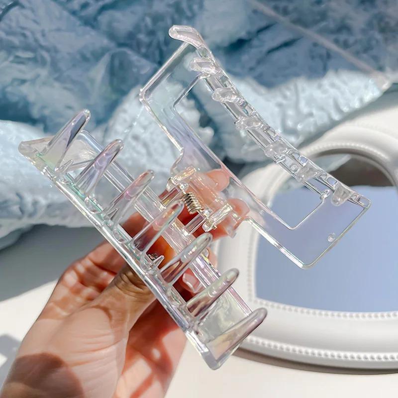 New Colorful Transparent Geometric Hair Claw For Women Girls Sweet Hair Decorate Claw Hair Clip Fashion Hair Accessories