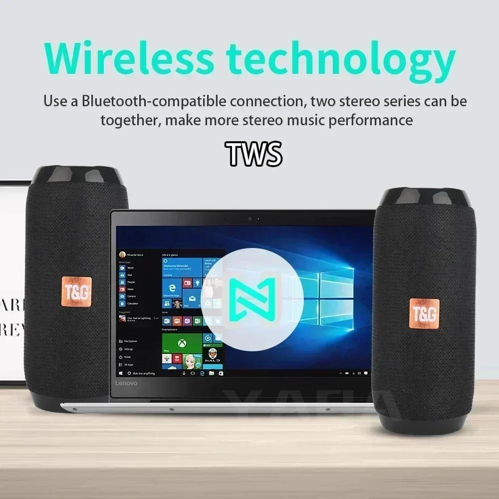 Portable Speaker Wireless Bluetooth-compatible Subwoofer Outdoor Waterproof Loudspeaker Stereo Surround Support FM RadioTF Audio Button Cable