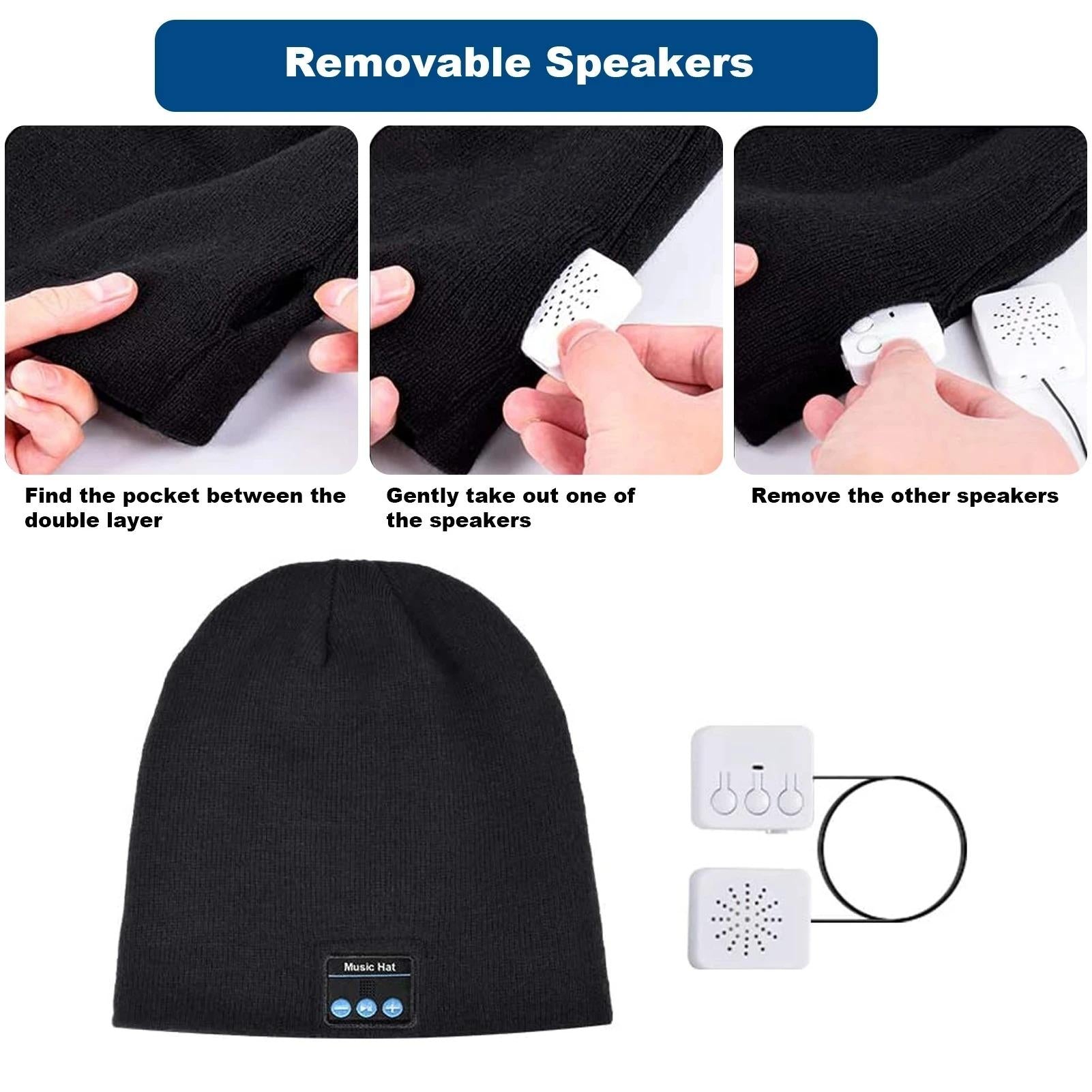 Bluetooth Headphone Wireless Smart Cap Headset Warm Beanie Speaker Hunting Camping Running Music Earphone Hat Rechargeable Audio Cable Charging Usb Earbud Electronic