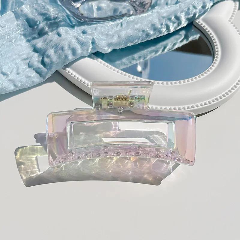 New Colorful Transparent Geometric Hair Claw For Women Girls Sweet Hair Decorate Claw Hair Clip Fashion Hair Accessories