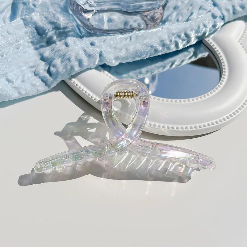 New Colorful Transparent Geometric Hair Claw For Women Girls Sweet Hair Decorate Claw Hair Clip Fashion Hair Accessories